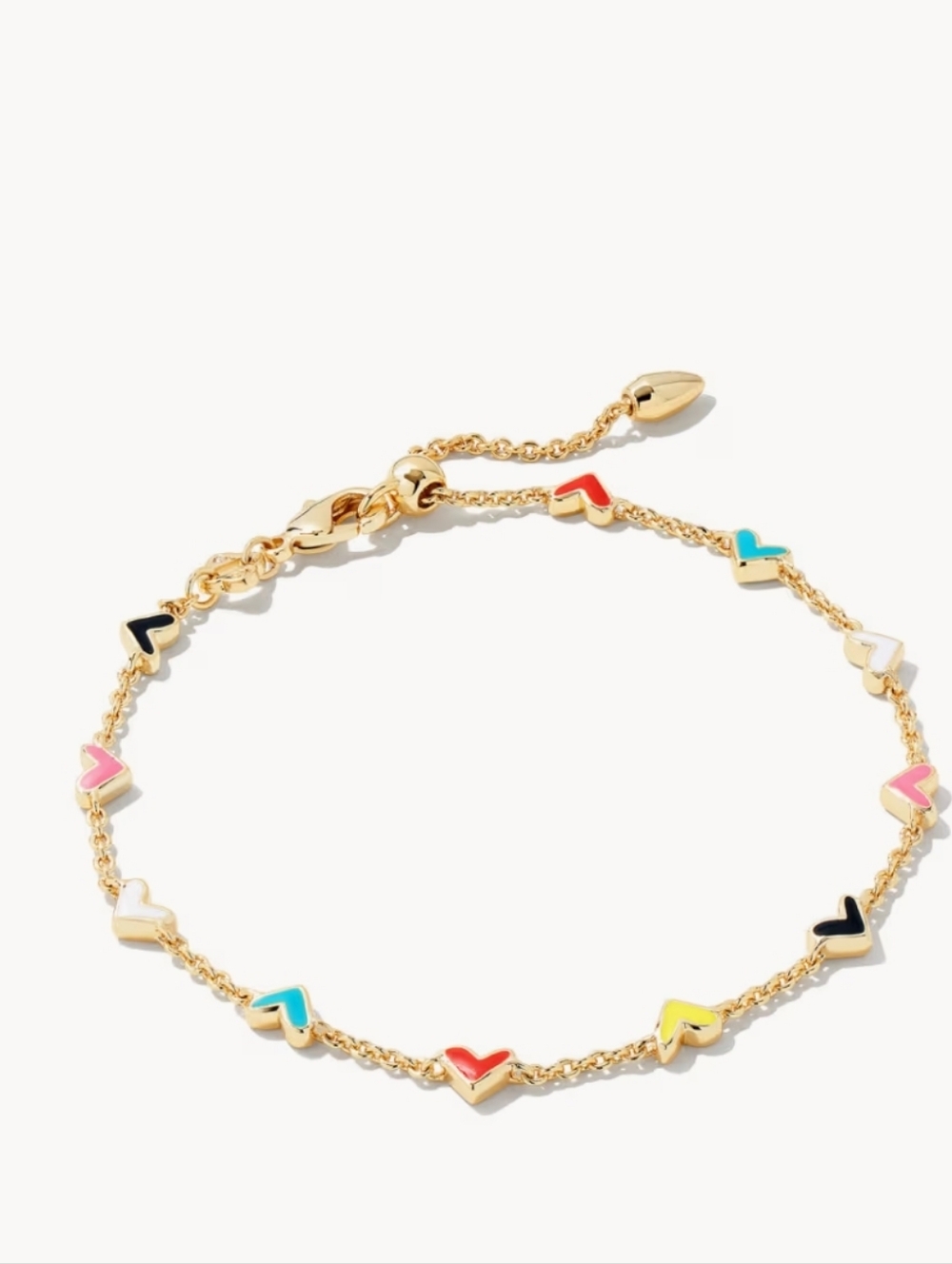 Kendra Scott Haven Heart Gold Chain Bracelet in Multi Mix